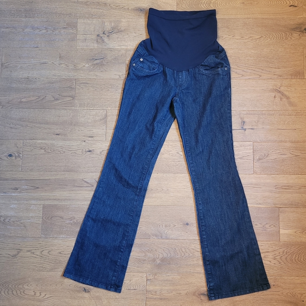 2/$10 Maternity Jeans Wide Leg Flare Dark Wash